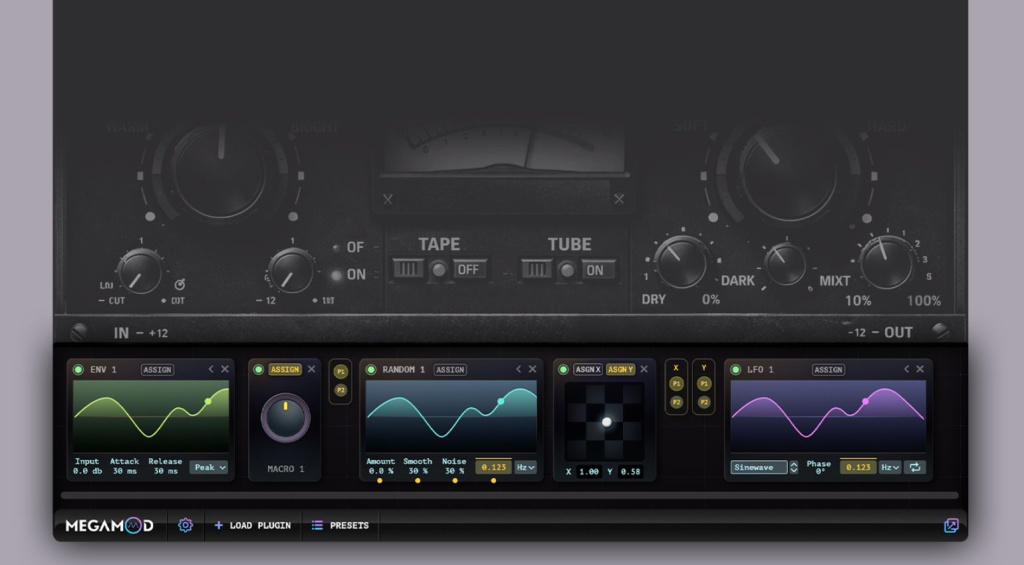 Интерфейс плагина Sync Audio MegaMod с цепью модуляции